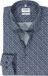 OLYMP Level 5 body fit overhemd - popeline - marine blauw dessin - Strijkvriendelijk - Boordmaat: 39