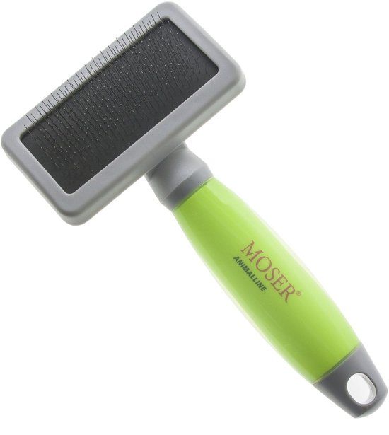 MOSER Slicker borstel medium - Groen&Grijs