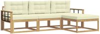 vidaXL - Bank loungeset - 4 zitplekken - Wit en crème - Polyester