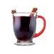 Glasmark KROSNO 1992 Kubas Koffieglazenset 6-delig met Rode Handvatten Cappuccino IJskoffie Glazen Beker Vaatwasserbestendig 6x400 ml