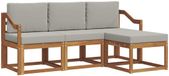 vidaXL Acacia Hout Bank Loungeset 4-zits Natuurlijk en Lichtgrijs