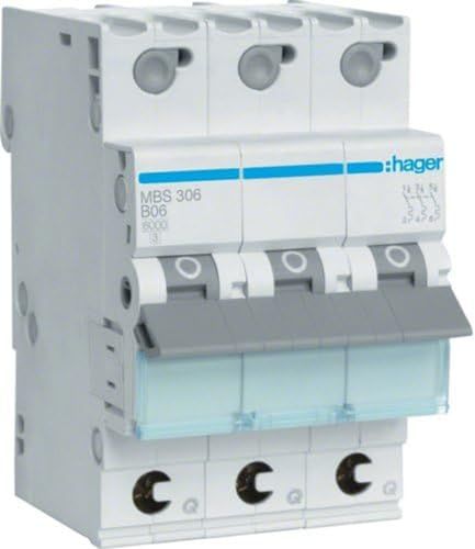 Hager MBS306 B-Type 3P 3 module(s) kortsluitschakeling