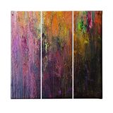 Homemania Verfbord, 3-delig, Abstract from Living, Room-Multicolor, 69 x 3 x 50 cm, HM203PKNV-2, polyester, hout