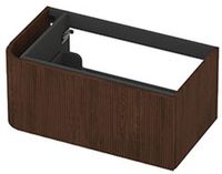 INK - Links Afgeronde Onderkast Fineer 1 Lade Softclose met Gefreesd Front Tbv Grepen - 800x450x350 Mm - Shadow Veneer