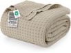 Utopia Bedding Katoenen Wafeldeken 300 GSM Khaki 274x228 cm