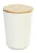 WENKO Voorraadpot Plaia 750 ml, crèmekleurige bewaarpot met deksel van bamboe voorzien van een siliconen ring, luchtdichte afsluiting, vaatwasmachinebestendige pot, BPA-vrij, Ø 10,5 × 14 cm