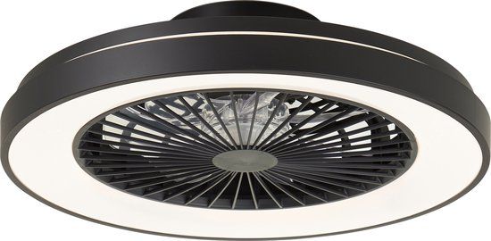 Brilliant Mazzaro - Plafondventilator - LED 40W - Dimbaar - Zwart - 48 cm
