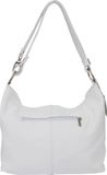 AmbraModa Dames lederen handtas schoudertas hobo tas GL005 Wit