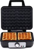 alpina Wafelijzer 1000W - Wafelmaker voor Brusselse Wafels - Geschikt voor 2 Wafels - Anti-Aanbaklaag