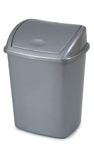 Vepa Bins Afvalbak met swingdeksel - 15 liter - grijs - VB 018414