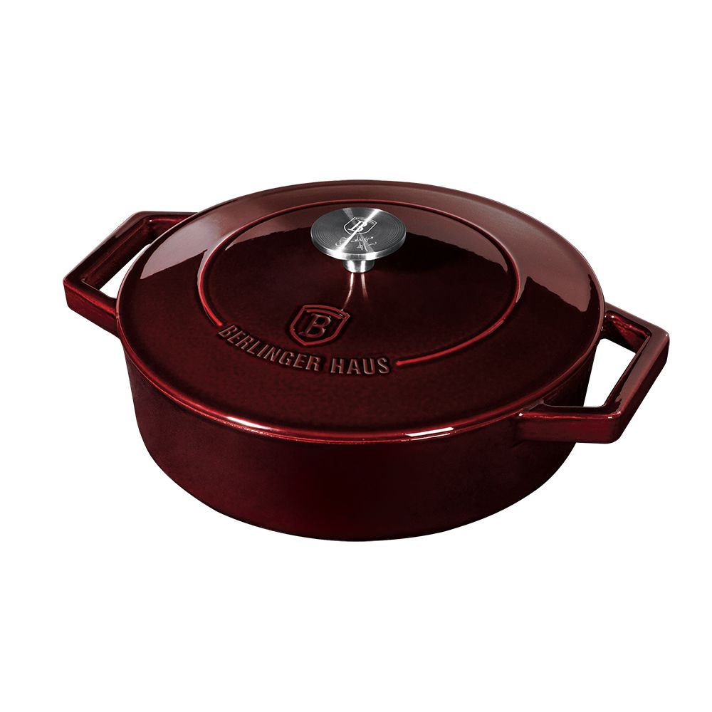 Berlinger Haus BH/6498 Oven Dish - Red - 26cm - 2.6L - Cast Iron - Round