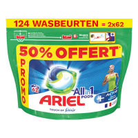 Ariel Aanbieding: Ariel All in 1 pods Odor Defence - Touch of Febreze (2 zakken - 124 wasbeurten)