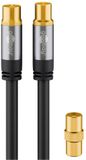 Goobay IEC (m) - IEC (v/m) coaxkabel | recht | verguld | zwart | 1 meter