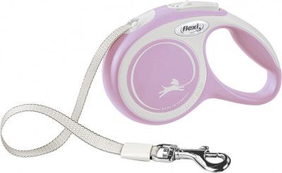 Flexi New COMFORT Rollijn Tape S 5 m - Roze/Wit - Honden tot 12 kg