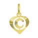 Lucardi Dames alfabet hanger hart - Letter C - 9 Karaat Geelgoud