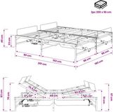 vidaXL Elektrisch Verstelbaar Bedframe Zwart 96 x 200 cm Staal