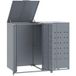 Rangement À Roulettes Pour Poubelles Pour 2 Bacs Gris Acier