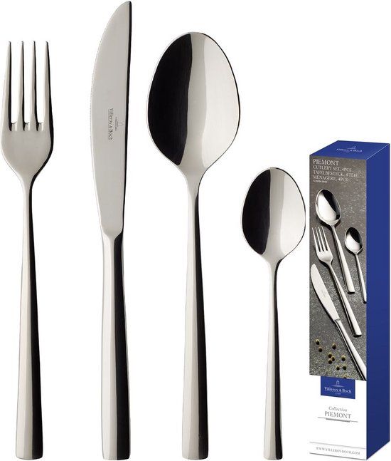Villeroy & Boch Piemont Bestekset - 4 Delig - Zilver