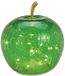 Wurm Appel met 20 LED's met timer gemaakt van donkergroen glas (B/H/D) 16x17x16cm