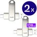 Buddi 2-Pack USB-C Stick 128GB