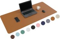 WURK Muismat 120x60 - XXL - Bureau Onderlegger - Bureau Organizer - Bureaumat - Inclusief Kabel Clip – Cognac Bruin