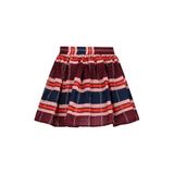 NONO korte gestreepte rok - donkerrood/roze/donkerblauw