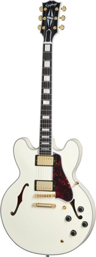 Epiphone 1959 ES-355 Classic White Semi-Acoustic Guitar with Hard Case