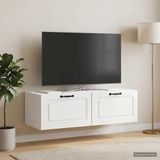 Maison Exclusive - Meuble TV mural montage mural blanc brillant 98 x 41 x 30 cm