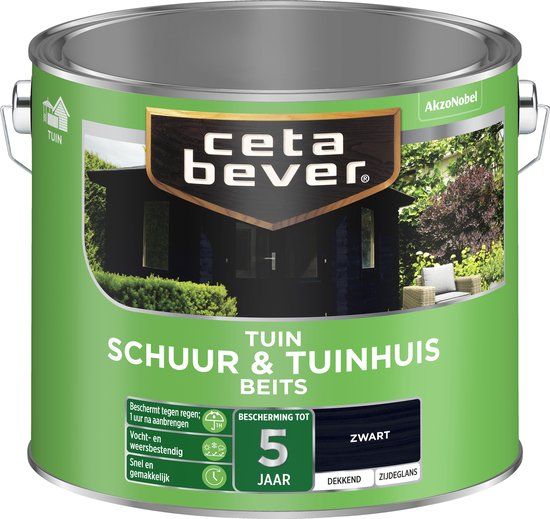 Cetabever Schuur & Tuinhuisbeits Dekkend Zwart 2.5 Liter