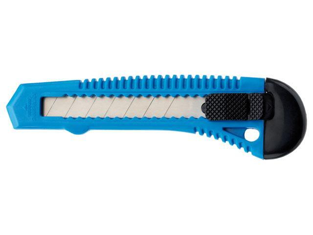 Staples Afbreekmes met plastic coating intrekbaar mesblad blauw 18 mm mes verpakking van 10