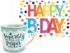 Bellatio Decorations Shoppartners Bv Verjaardag en vaderdag cadeau koffiemok - papa - met XXL size Happy Birthday wenskaart - A5 formaat