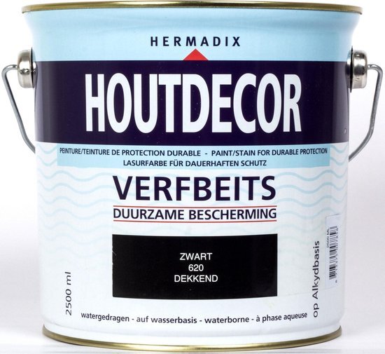 Hermadix Houtdecor Dekkende Beits - 2,5 liter - Zwart