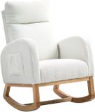 Homcom Schommelstoel Polyester, Schuim - 70L x 96B x 107H cm - Crèmewit