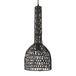 Hanglamp, LUSSIOL Hanglamp, rotan, 60 W, zwart, ø 23 x H 60 cm