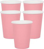 Santex feest/verjaardag bekertjes - 30x stuks - karton - roze - 260 ml