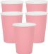 Santex feest/verjaardag bekertjes - 30x stuks - karton - roze - 260 ml