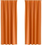 vidaXL Blackout Gordijnen met Ringen 2 st Feloranje 245 x 140 cm