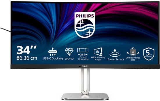 Philips 34B2U5600C/00 34" Dual QHD Monitor - 3440 x 1440, 120Hz, Curved