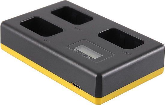 Triple Lader Sony NP-FW50 - Laadt 3 accu's, ook tegelijkertijd - Zwart