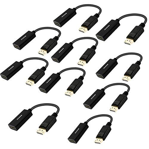 BENFEI DisplayPort naar HDMI-converter, 10 stuks verguld DP/DisplayPort naar HDMI-kabel, HDTV-adapter, converter mannelijk naar vrouwelijk met audio