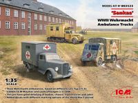 ICM Modelbouwpakket Militaire voertuigen - DS3523 'Sankas' WWII Wehrmacht Ambulance Trucks - 3 Trucks - 1:35