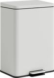 HOMCOM Prullenbak - Metaal en PP - 20L - Crème