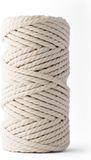 Ledent macramé touw, (8mm, 50M, Natuur)