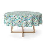 MARTINA HOME tafelkleed geharst Olena blauw 140 rond