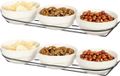 Vessia bols/coupes à sauce/snacks en support - blanc - céramique - set de 6 pièces - D12 x 6.5 cm