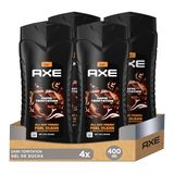 Axe Dark Temptation XL 3-in-1 douchegel & shampoo voor langdurige frisheid en geur, dermatologisch getest, 400 ml, 4 stuks