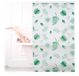 Merkloos Relaxdays douchegordijn bladeren, 100 x 240 cm, waterafstotend, wit-groen