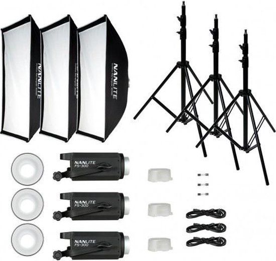 Nanlite FS 300 Tripple Kit - LED Studioverlichting - 41000 Lumen - Zwart