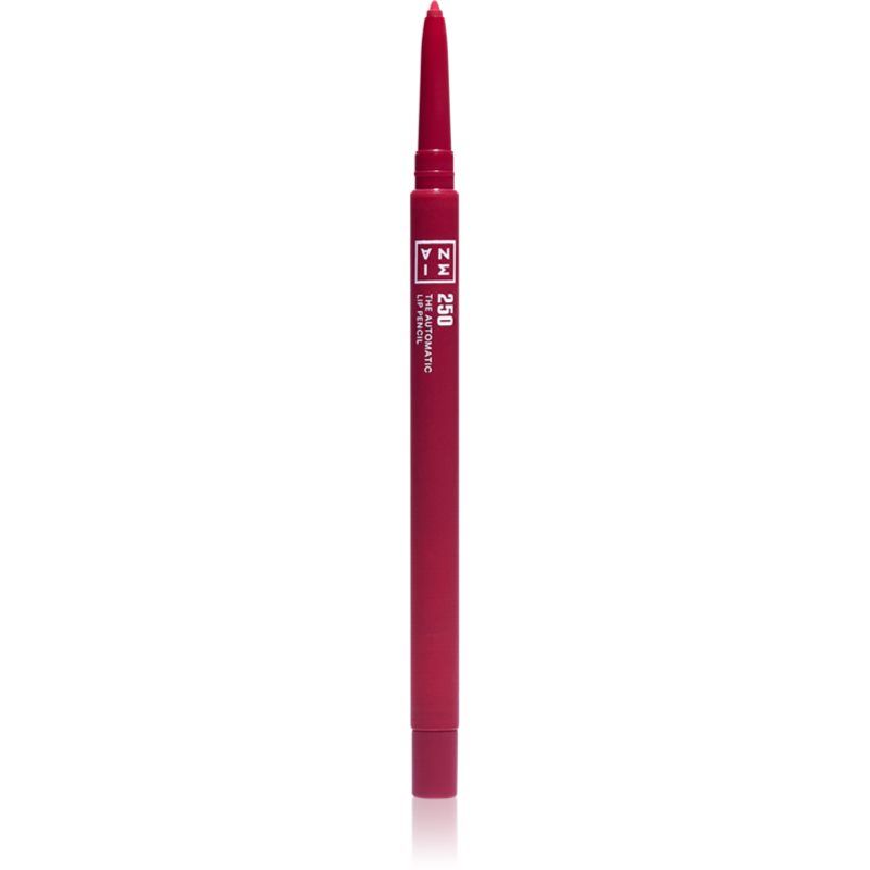 3INA MAKEUP The Automatic Lip Pencil 250 - donkerroze rood lipliner waterdicht - lipliner voor vollere lippen - automatische lipliner - veganistisch - dierproefvrij