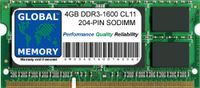 GLOBAL MEMORY 4 GB DDR3 1600 MHz PC3-12800 204-PIN SODIMM Memory Ram voor Intel iMac (Laat 2012 - eind 2013)